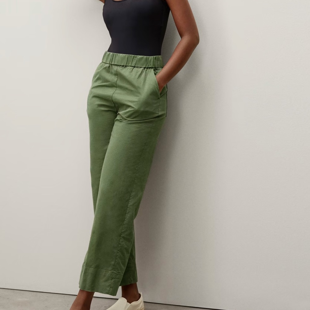 Everlane Olive Green Wide-Leg Pants